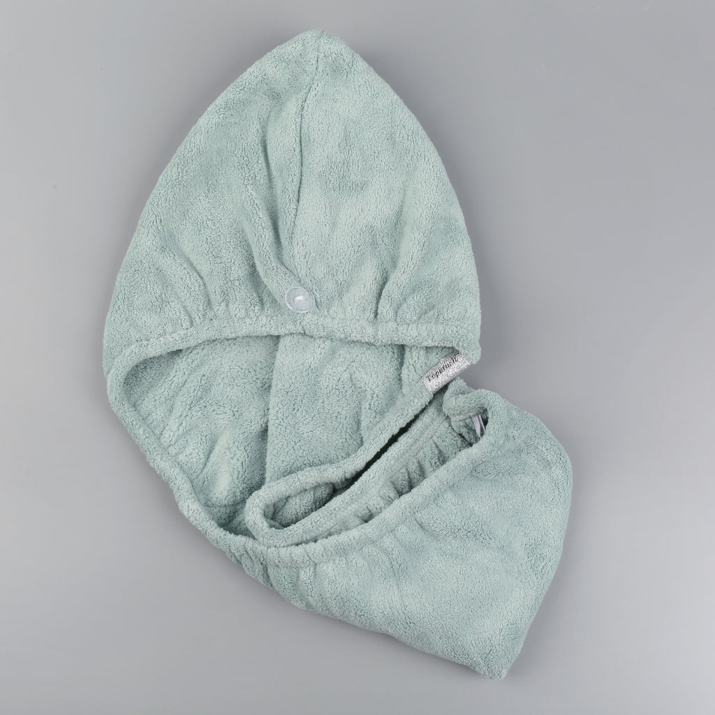 serviette cheveux microfibre sauge